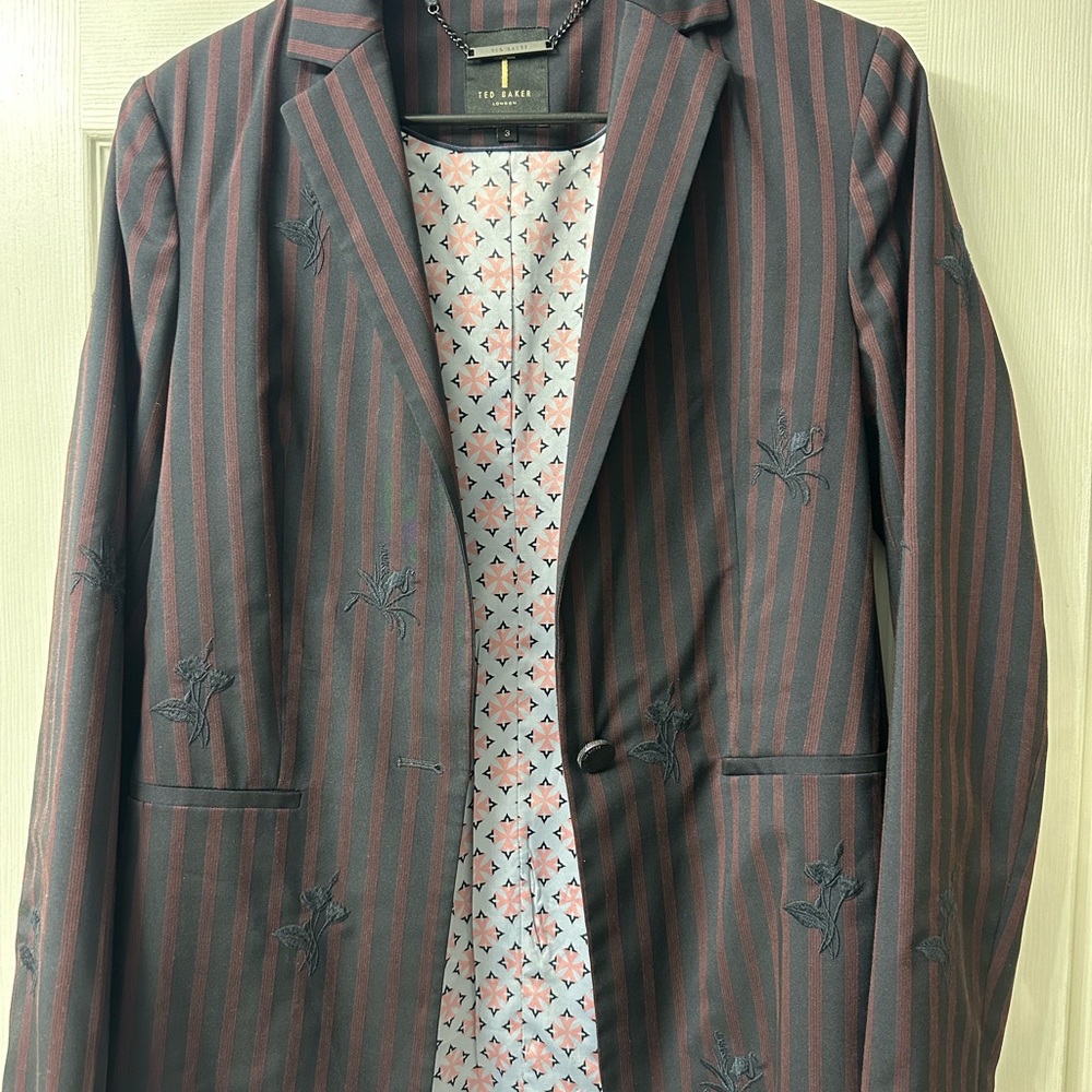 Ted Baker London Women's Blazer - Black and Red Stripes